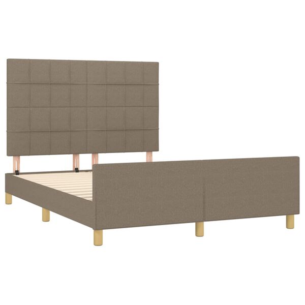vidaXL Σκελετός Κρεβατιού Χωρίς Στρώμα Taupe 140x200 εκ. Υφασμάτινο