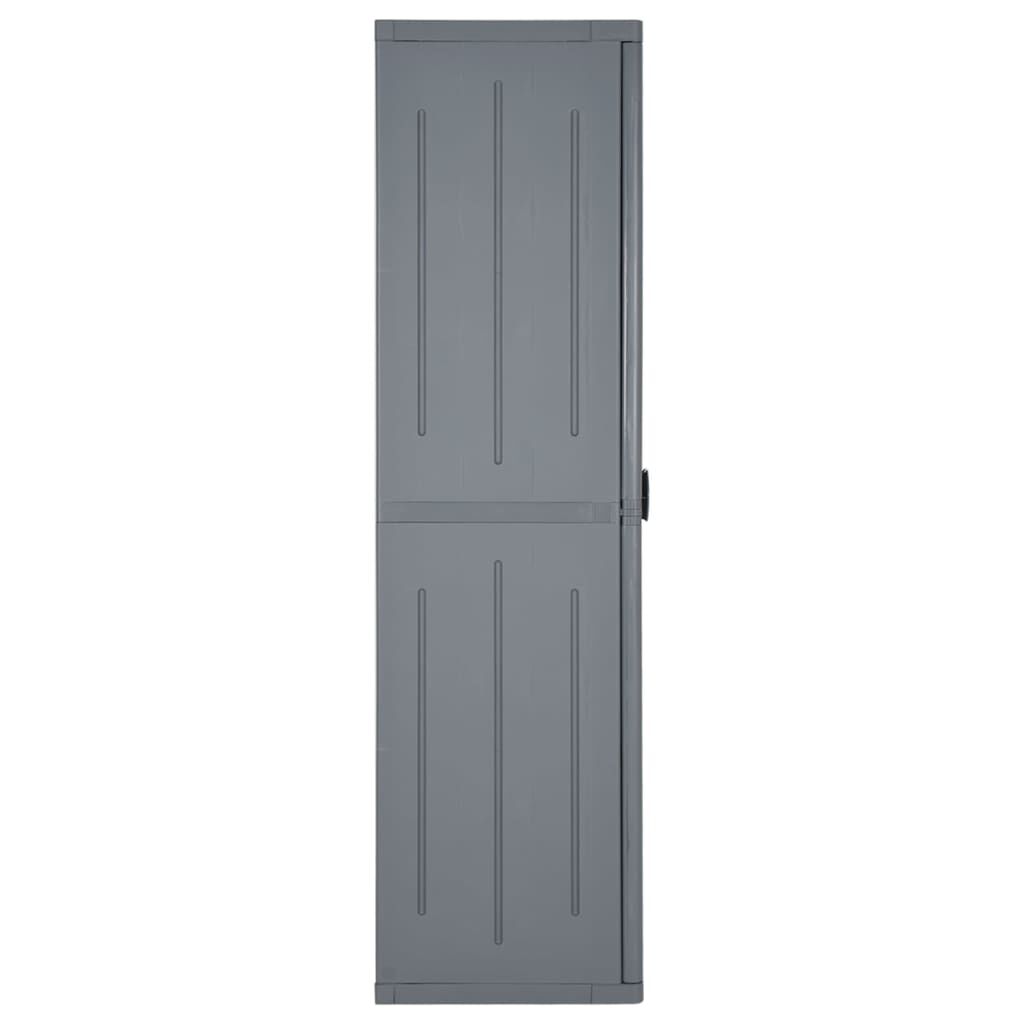 vidaXL Ντουλάπι Αποθήκευσης Κήπου Γκρι 65x45x172 εκ. από Ρατάν PP