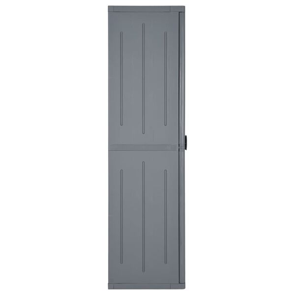 vidaXL Ντουλάπι Αποθήκευσης Κήπου Γκρι 65x45x172 εκ. από Ρατάν PP