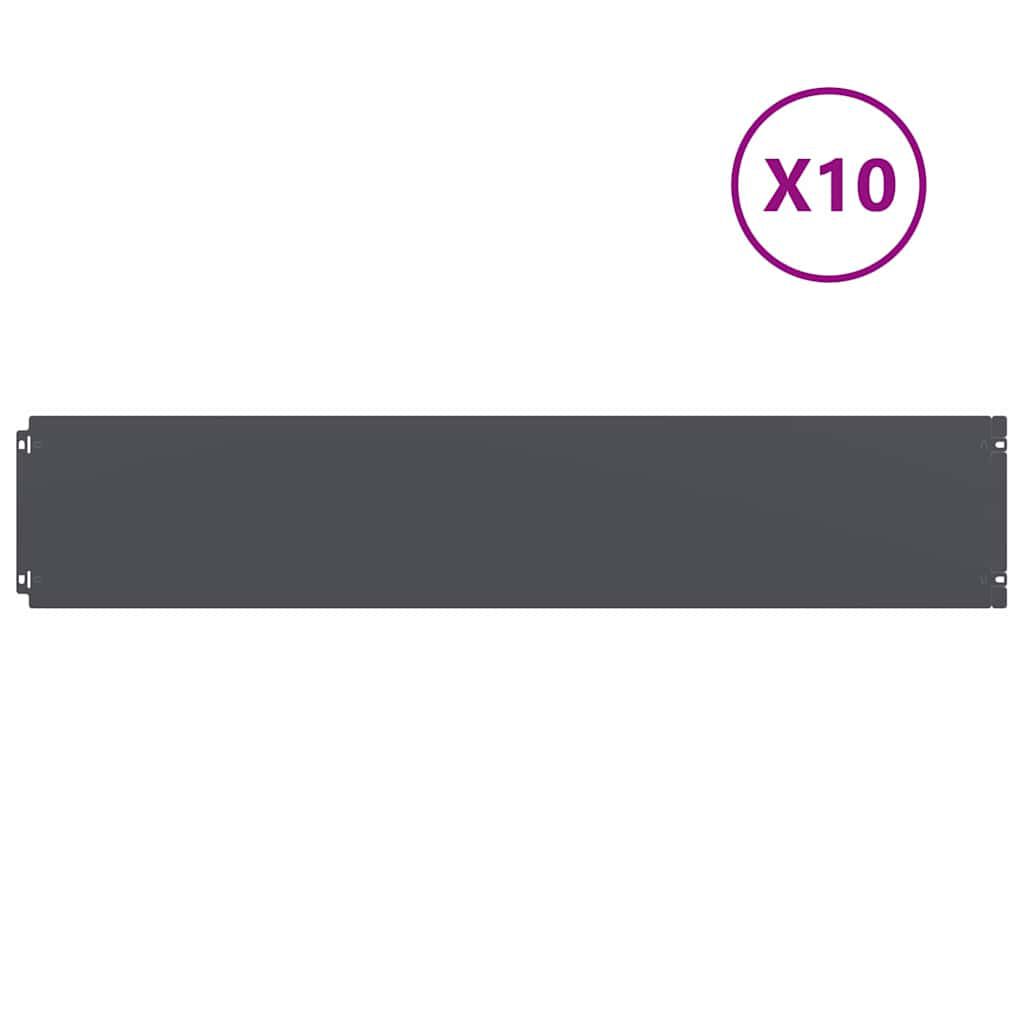 vidaXL Περιφράξεις γκαζόν 10 τεμάχια Ανθρακί από χάλυβα ψυχρής έλασης