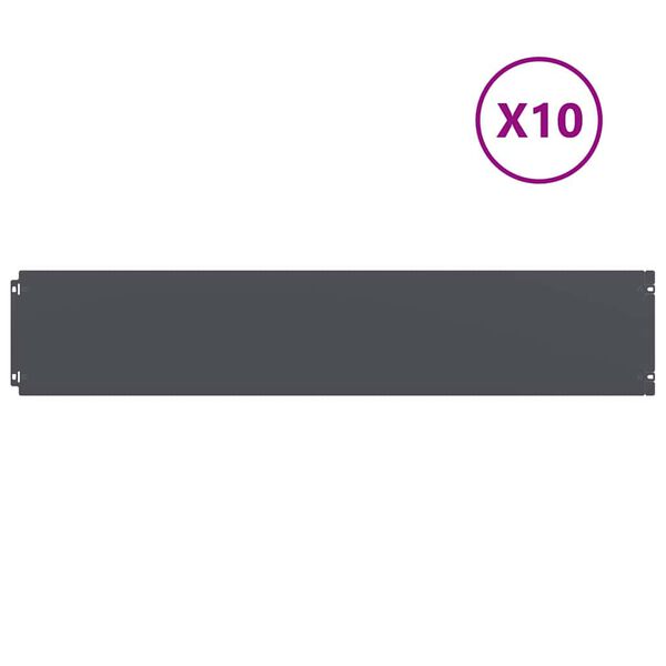 vidaXL Περιφράξεις γκαζόν 10 τεμάχια Ανθρακί από χάλυβα ψυχρής έλασης