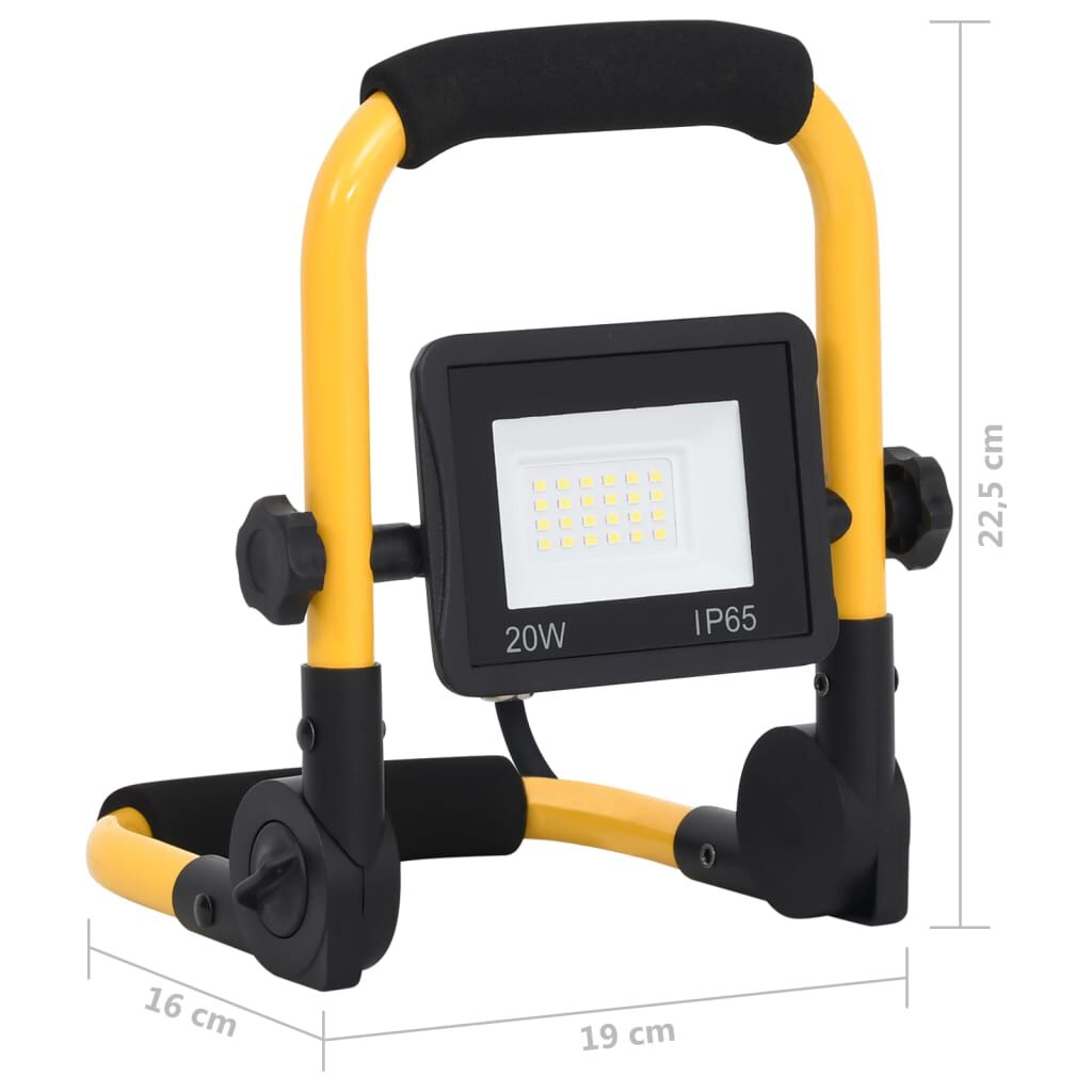 vidaXL Προβολέας LED με Λαβή Ψυχρό Λευκό 20 W