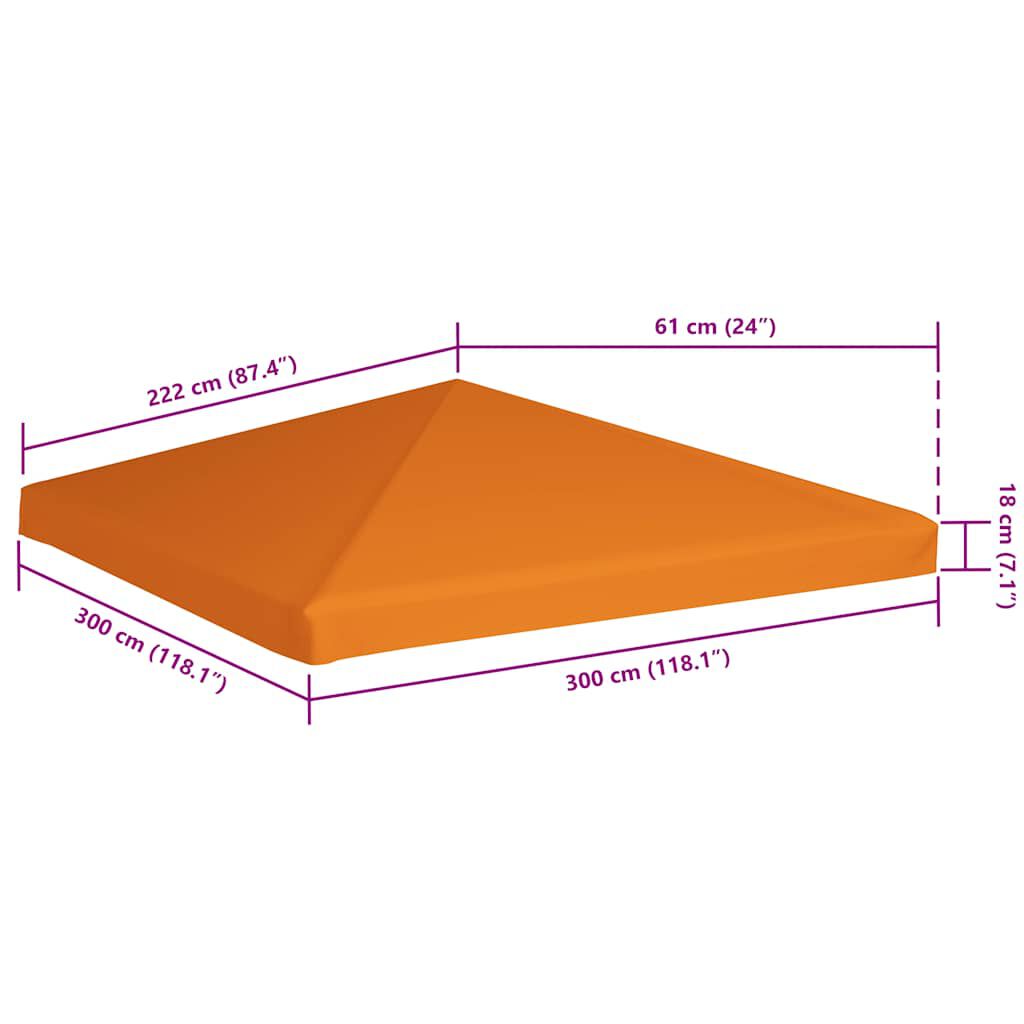 vidaXL Κάλυμμα για Κιόσκι Πορτοκαλί 3 x 3 μ. 310 γρ./μ²