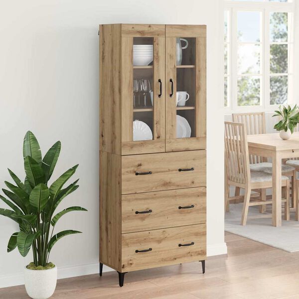 vidaXL Highboard Artisan Oak 69,5 x 34 x 180 &epsilon;&kappa;. &Epsilon;&pi;&epsilon;&xi;&epsilon;&rho;&gamma;&alpha;&sigma;&mu;έ&nu;&omicron; &xi;ύ&lambda;&omicron;