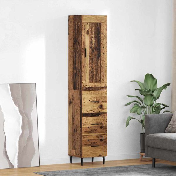 vidaXL Highboard &Pi;&alpha;&lambda;&iota;ό &Xi;ύ&lambda;&omicron; 34,5 x 34 x 180 &epsilon;&kappa;. &Epsilon;&pi;&epsilon;&xi;&epsilon;&rho;&gamma;&alpha;&sigma;&mu;έ&nu;&omicron; &xi;ύ&lambda;&omicron;