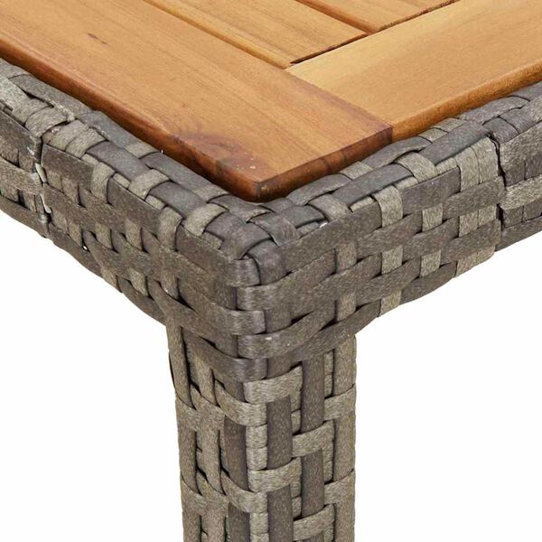 vidaXL Τραπέζι Κήπου για Φαγητό Γκρι 250 x 100 x 75 cm Πολυ ράταν
