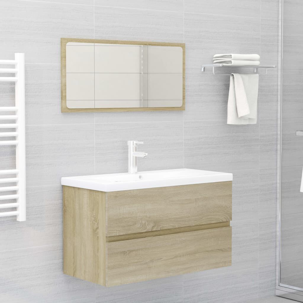 vidaXL Ντουλάπι Νιπτήρα Sonoma Δρυς 80 x 38,5 x 45 εκ. από Επεξ. Ξύλο