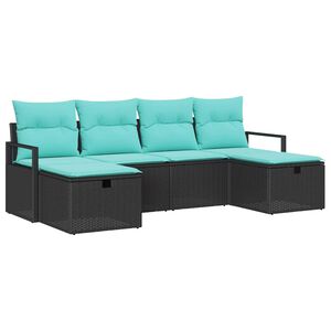 vidaXL &Sigma;&epsilon;&tau; &Kappa;&alpha;&nu;&alpha;&pi;έ &mu;&epsilon; &mu;&alpha;&xi;&iota;&lambda;ά&rho;&iota; 6 pcs &Mu;&alpha;ύ&rho;&omicron; &kappa;&alpha;&iota; &Tau;&upsilon;&rho;&kappa;&omicron;&upsilon;ά&zeta; &sigma;&upsilon;&nu;&theta;&epsilon;&tau;&iota;&kappa;ό &rho;&alpha;&tau;ά&nu;