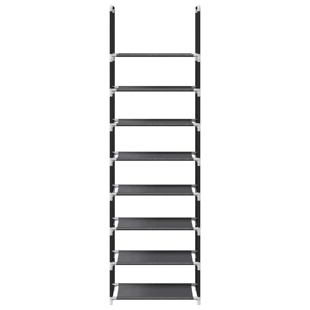 vidaXL Ράφι παπουτσιών 8-βαθμίδων μαύρο 44x28x145cm μη υφασμένο ύφασμα