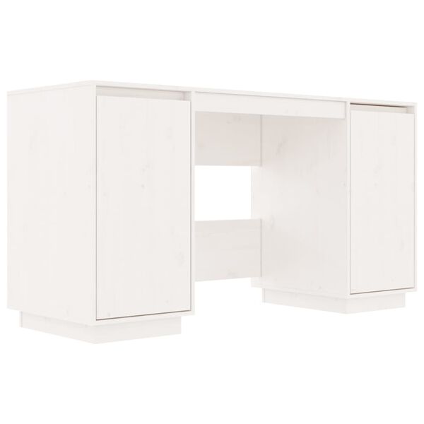 vidaXL Γραφείο Λευκό 140 x 50 x 75 εκ. από Μασίφ Ξύλο Πεύκου