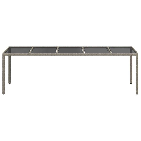 vidaXL Τραπέζι Κήπου για Φαγητό Γκρι 250 x 100 x 75 cm Πολυ ράταν