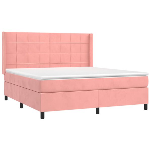 vidaXL &Kappa;&rho;&epsilon;&beta;ά&tau;&iota; Boxspring &mu;&epsilon; &Sigma;&tau;&rho;ώ&mu;&alpha; &Rho;&omicron;&zeta; 160x200 &epsilon;&kappa;. &Beta;&epsilon;&lambda;&omicron;ύ&delta;&iota;&nu;&omicron;