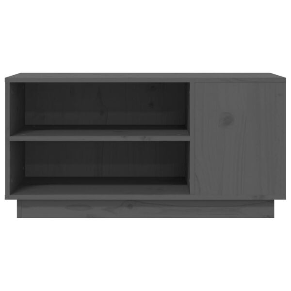 vidaXL Έπιπλο Τηλεόρασης Γκρι 80x35x40,5 εκ. από Μασίφ Ξύλο Πεύκου