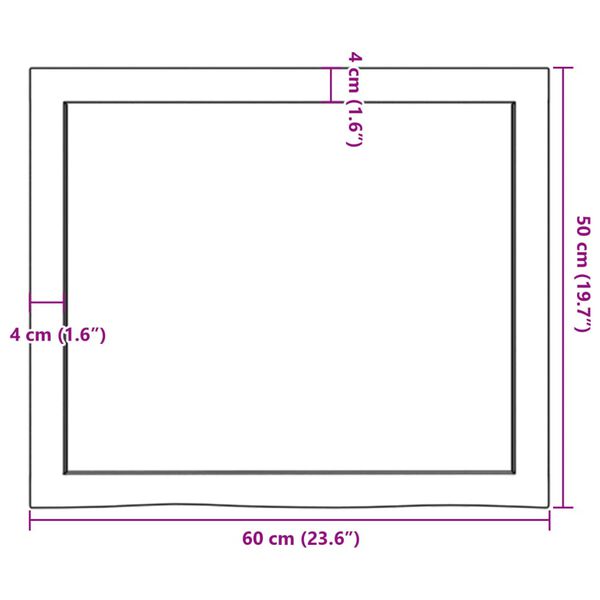 vidaXL Ράφι Τοίχου Σκούρο Καφέ 60x50x(2-6) εκ. Επεξ. Μασίφ Ξύλο Δρυός