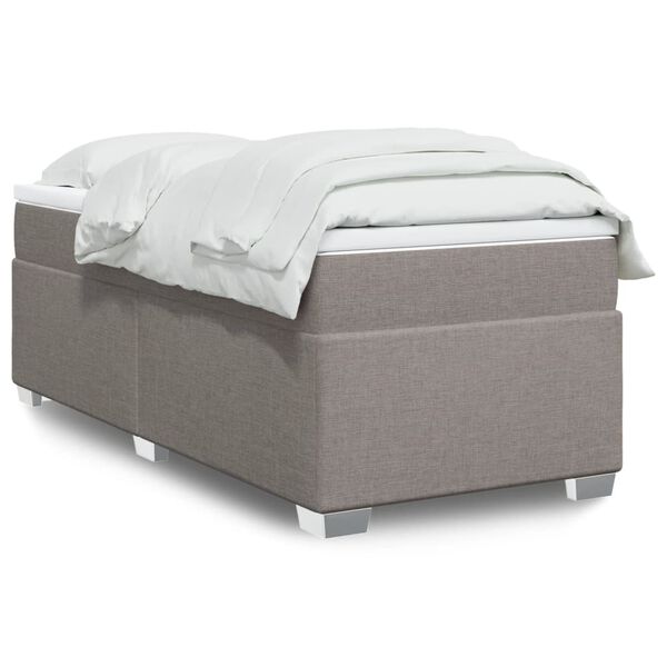 vidaXL Κρεβάτι Boxspring με Στρώμα Taupe 80x200 εκ. Υφασμάτινο