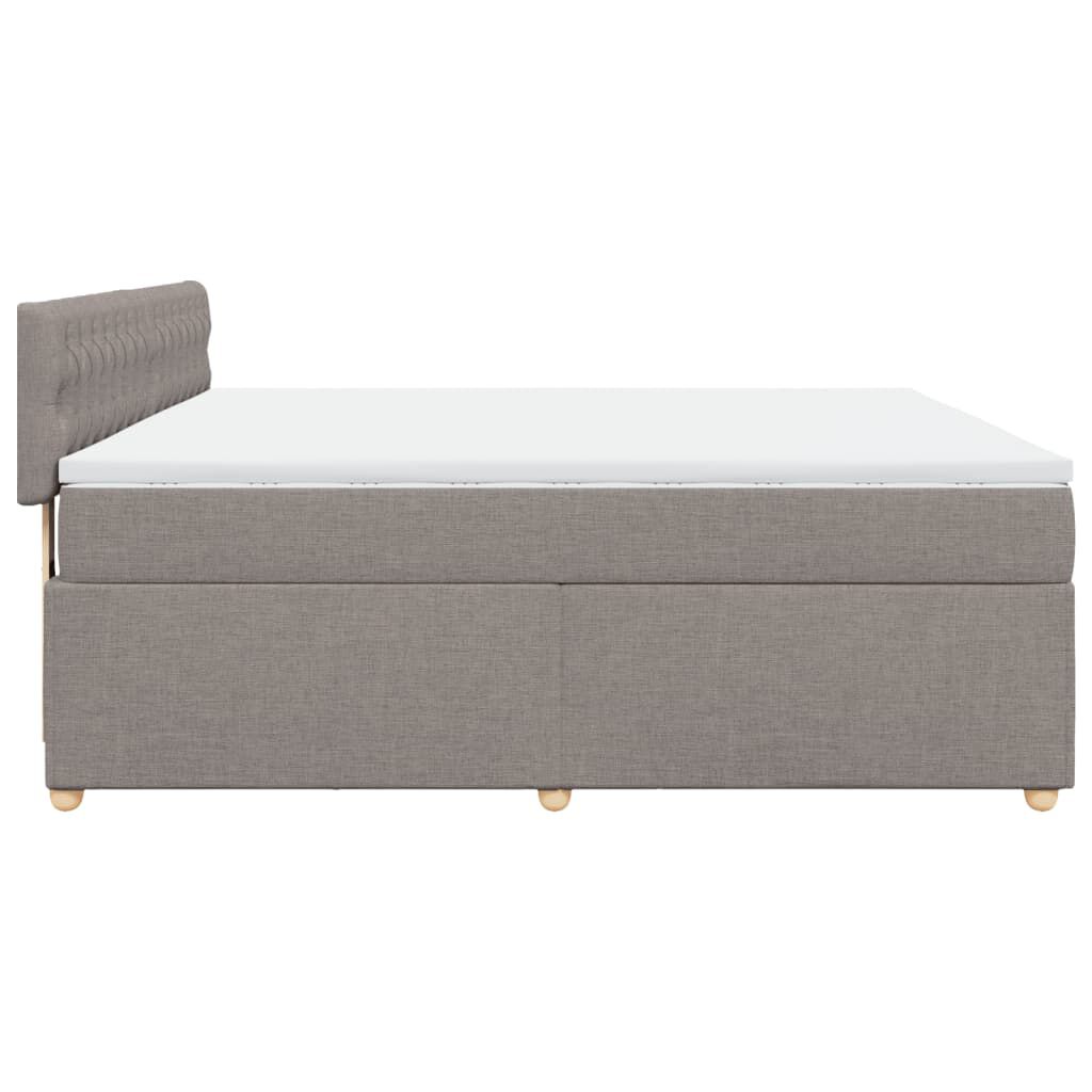 vidaXL Κρεβάτι Boxspring με Στρώμα Taupe 180x200 εκ. Υφασμάτινο