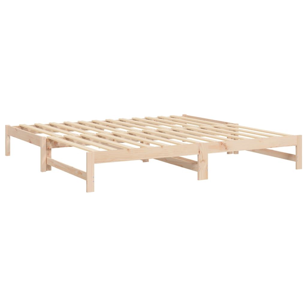 vidaXL Καναπές Κρεβάτι Συρόμενος 2x(100x200) εκ. από Μασίφ Ξύλο Πεύκου