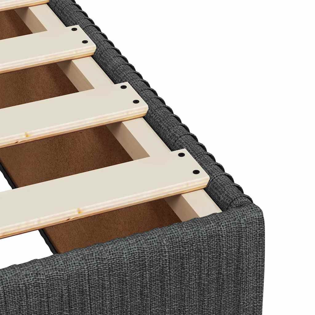 vidaXL Κρεβάτι Boxspring με Στρώμα Σκούρο Γκρι 90x200 εκ. Υφασμάτινο