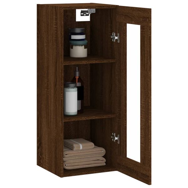 vidaXL Ντουλάπι Τοίχου Καφέ Δρυς 34,5 x 34 x 90 εκ.