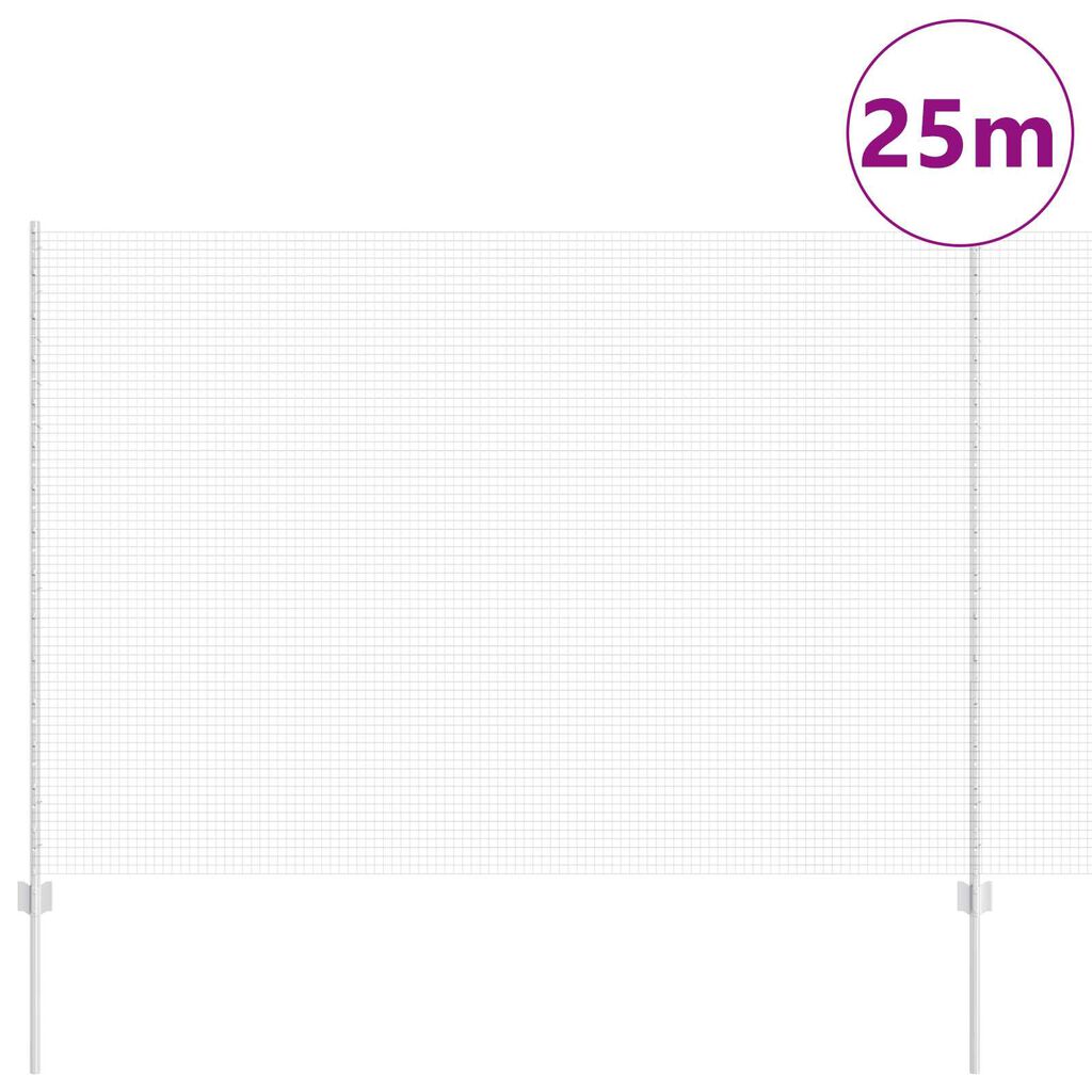 vidaXL Φράχτης Γαλβανισμένος με 10 U Posts Ασημί 1.5x25 μ