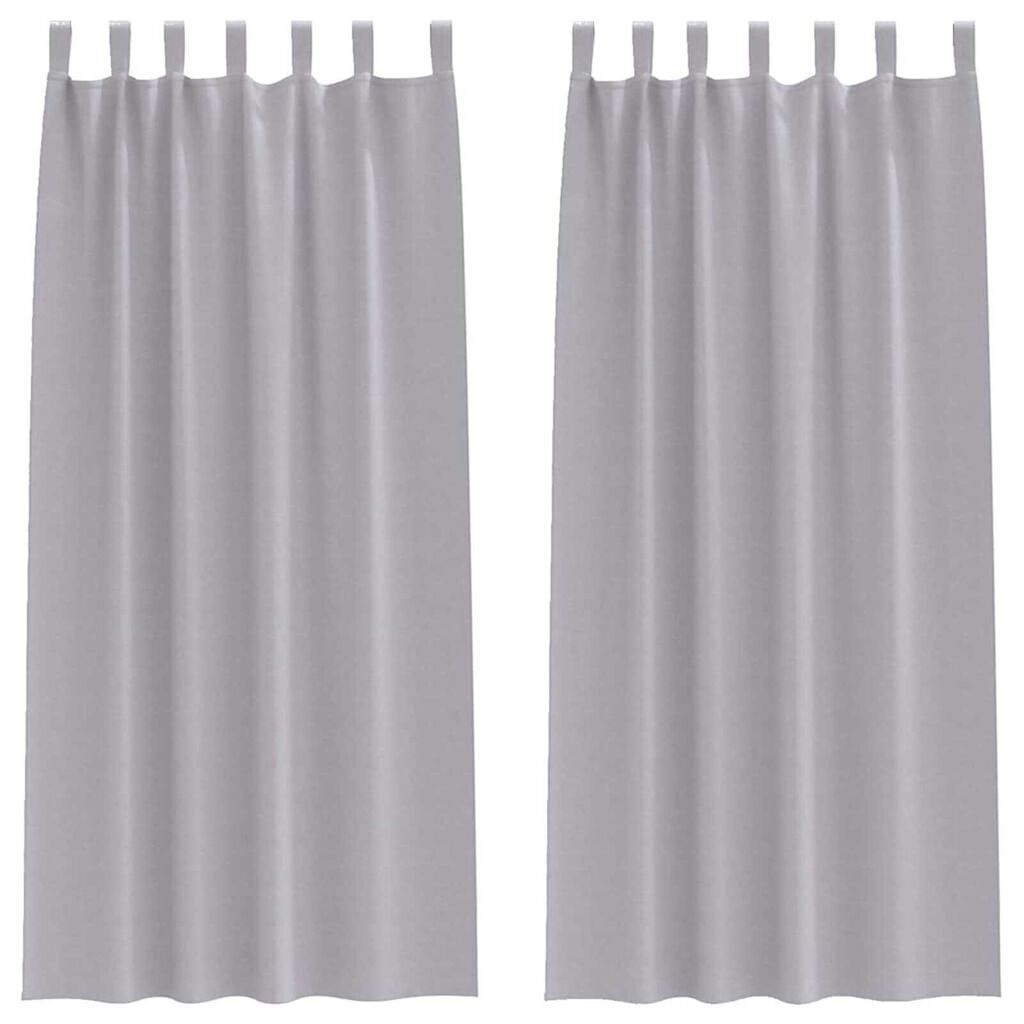 vidaXL Κουρτίνες με κουρτίνες 2 pcs Μεταλλικό Γκρι Πολυεστέρας