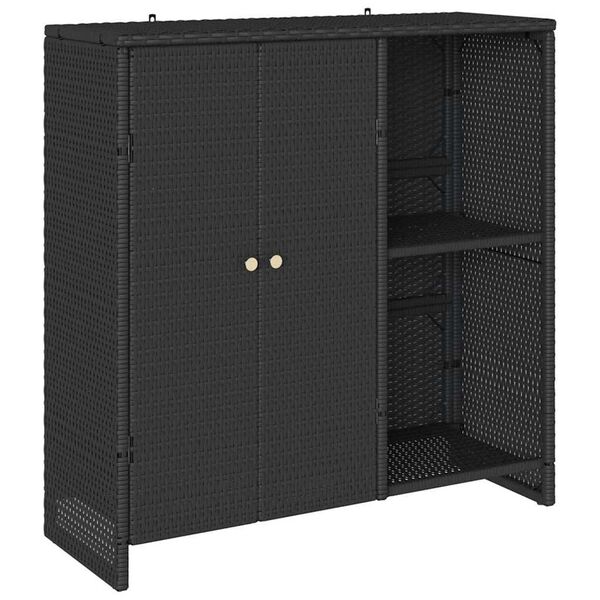 vidaXL Ντουλάπι αποθήκευσης με πόρτα Μαύρο 100 x 36 x 102 εκ Ρατάν