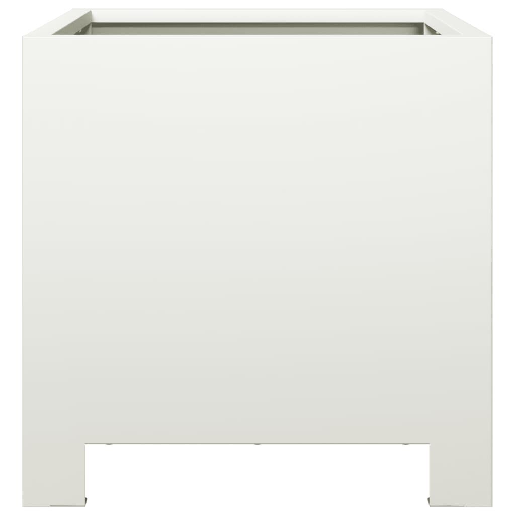 vidaXL Ζαρντινιέρα Κήπου Λευκή 30x30x30 εκ. από Ατσάλι