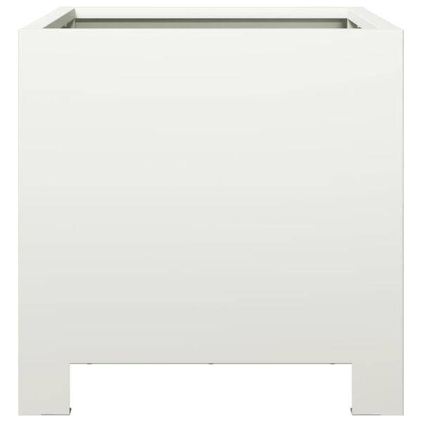 vidaXL Ζαρντινιέρα Κήπου Λευκή 30x30x30 εκ. από Ατσάλι