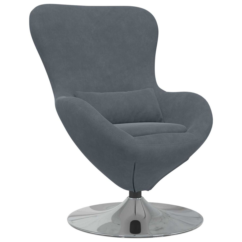 vidaXL Πολυθρόνα Αυγού Dark Grey Velvet