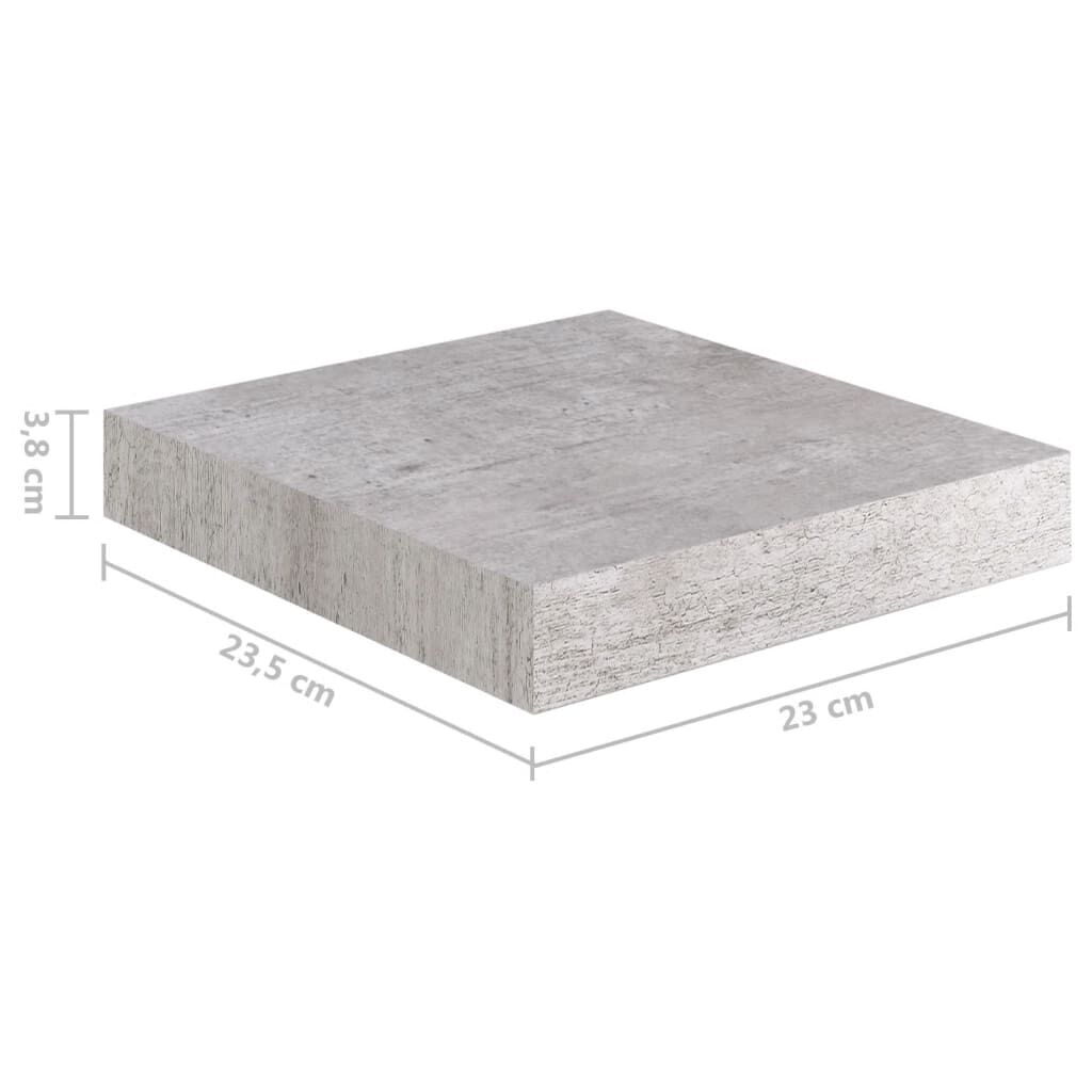 vidaXL Ράφι Τοίχου Γκρι Σκυροδέματος 23 x 23,5 x 3,8 εκ. από MDF