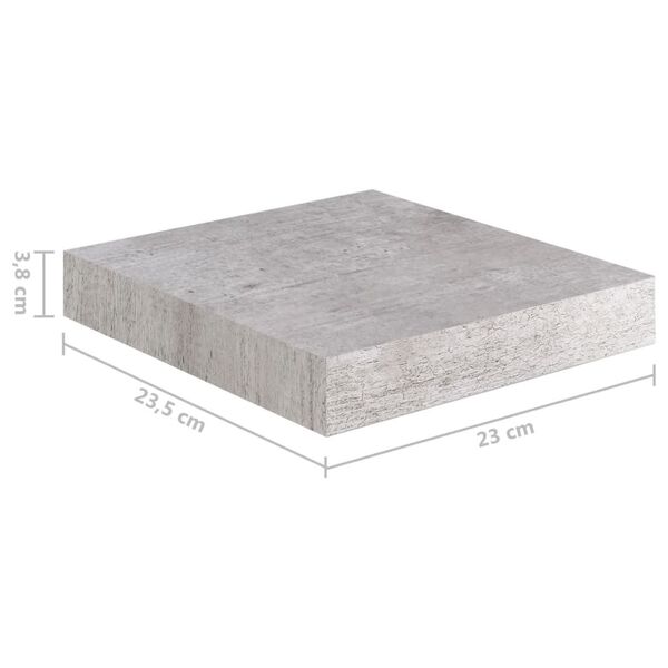 vidaXL Ράφι Τοίχου Γκρι Σκυροδέματος 23 x 23,5 x 3,8 εκ. από MDF