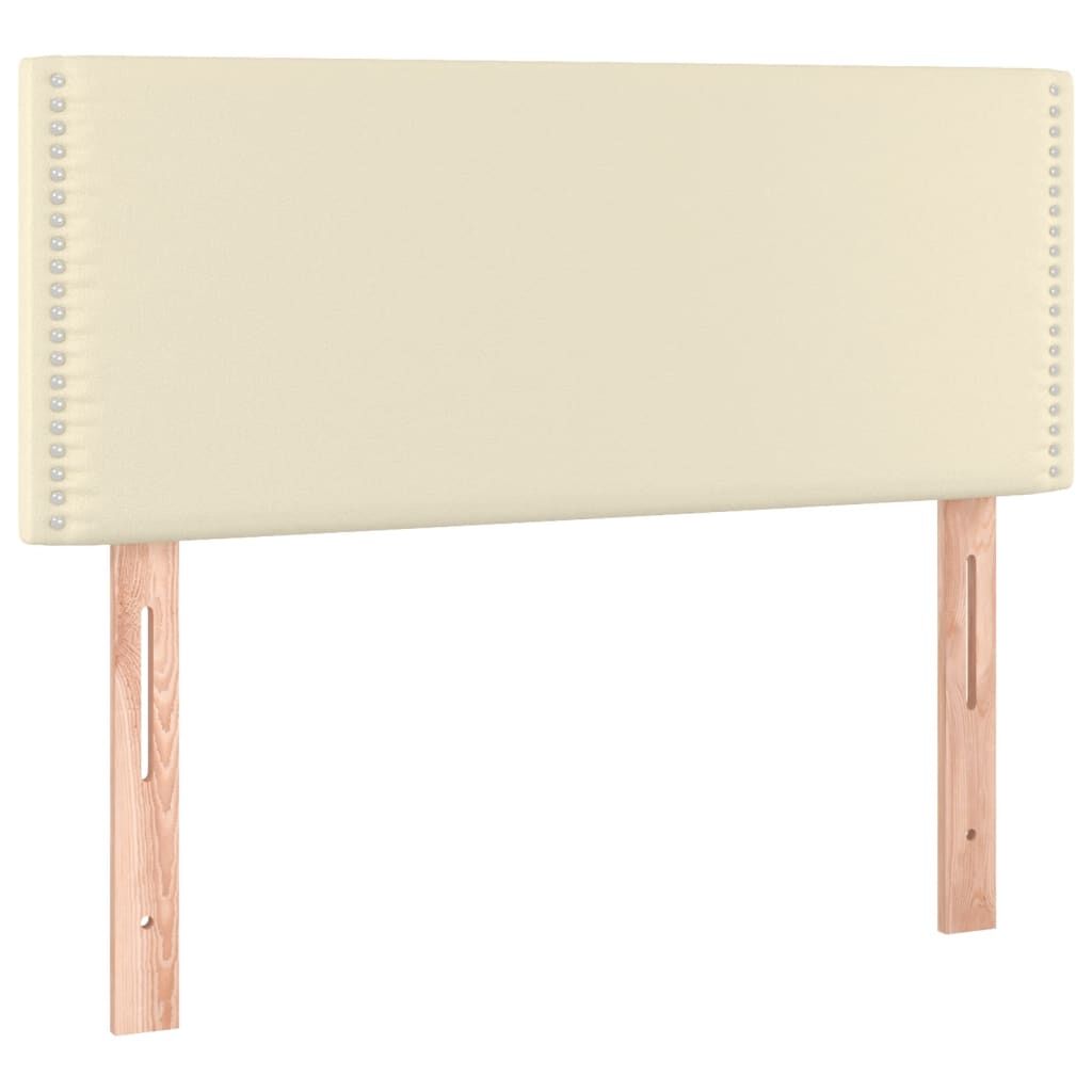 vidaXL Κρεβάτι Boxspring με Στρώμα Κρεμ 100x200εκ. από Συνθετικό Δέρμα