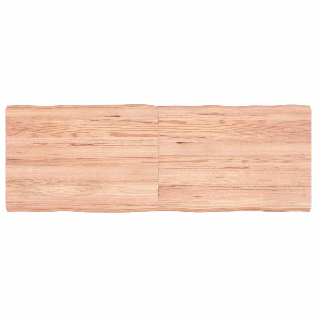 vidaXL Επιφ Τραπεζιού Αν Καφέ 140x50x(2-6)εκ.Ακατέργ. Μασίφ Ξύλο Δρυός