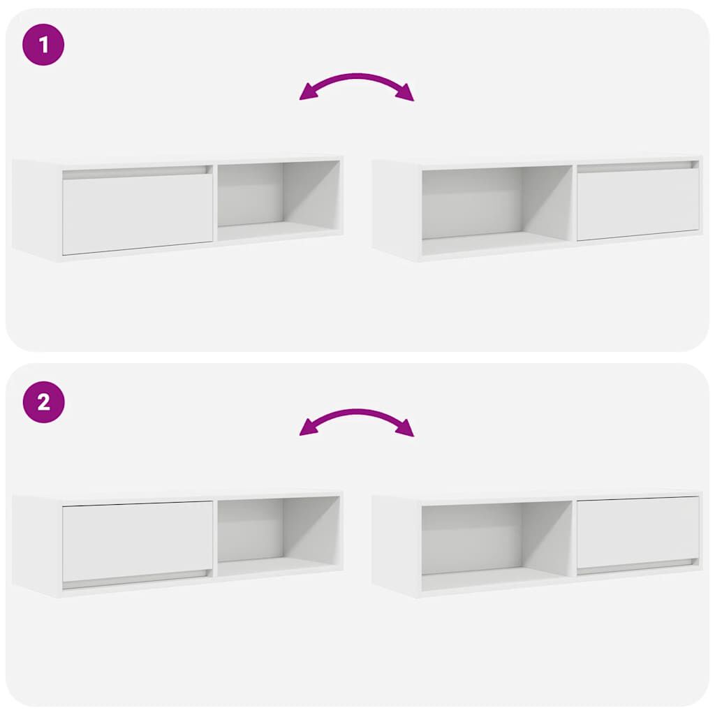 ντουλάπι τηλεόρασης vidaXL Λευκό 100x31x25,5 cm Ξύλινη κατασκευή