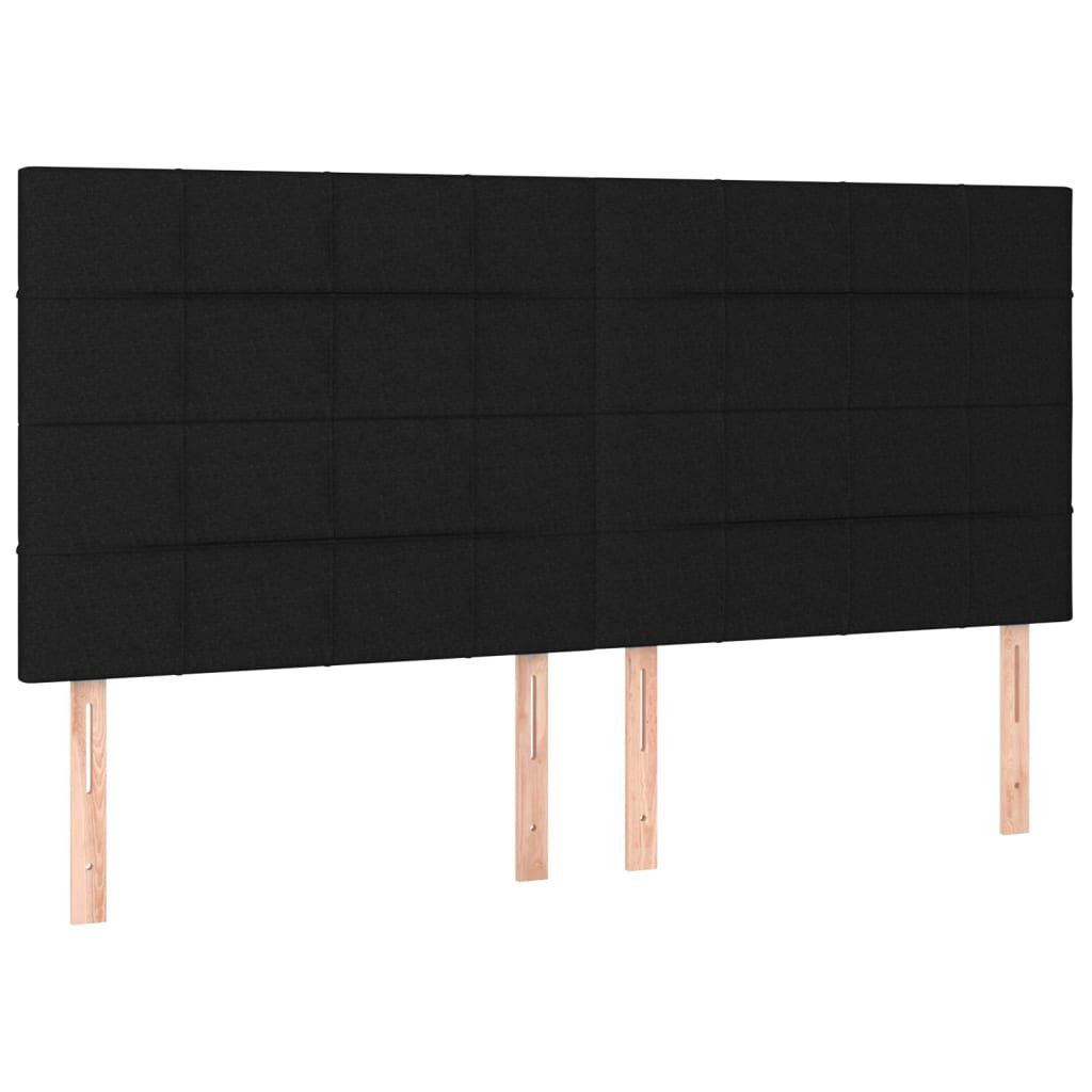 vidaXL Κρεβάτι Boxspring με Στρώμα Μαύρο 180x200 εκ. Υφασμάτινο
