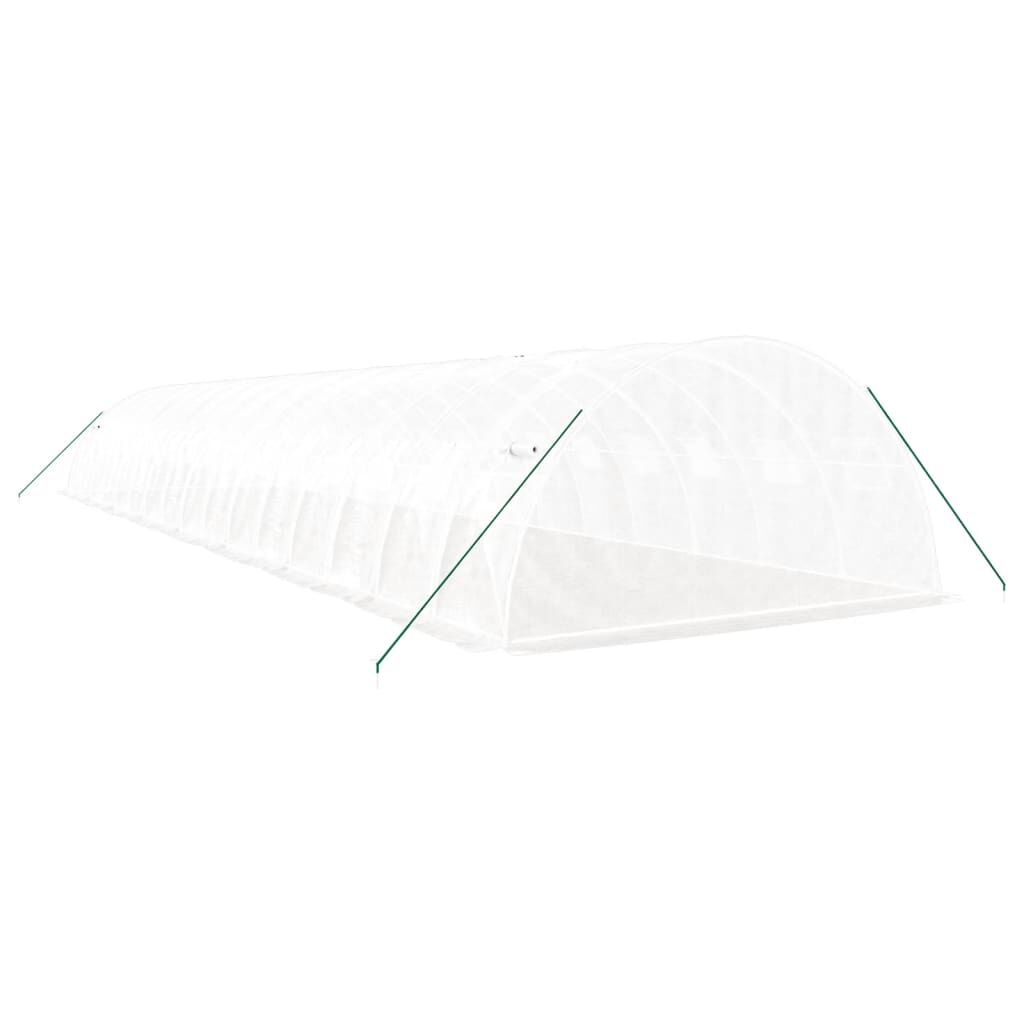 vidaXL Θερμοκήπιο Λευκό 64 μ² 16 x 4 x 2 μ. με Ατσάλινο Πλαίσιο