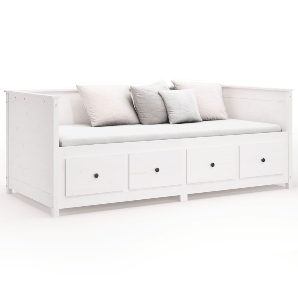vidaXL Κρεβάτι ημέρας χωρίς στρώμα Λευκό 75x190 cm Στερεό ξύλο πεύκο