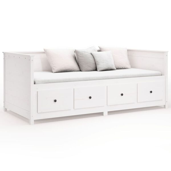 vidaXL Κρεβάτι ημέρας χωρίς στρώμα Λευκό 75x190 cm Στερεό ξύλο πεύκο
