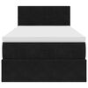 vidaXL Οθωμανικό κρεβάτι με στρώμα & LEDs Μαύρο 100x200cm Velvet