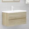vidaXL Ντουλάπι Νιπτήρα Sonoma Δρυς 80 x 38,5 x 45 εκ. από Επεξ. Ξύλο