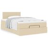 vidaXL Οθωμανικό κρεβάτι με στρώμα Cream 120x200cm ύφασμα