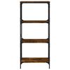 vidaXL Βιβλιοθήκη 4 Επιπέδων Καπνιστή Δρυς 59x35x132 εκ. Επεξεργ. Ξύλο