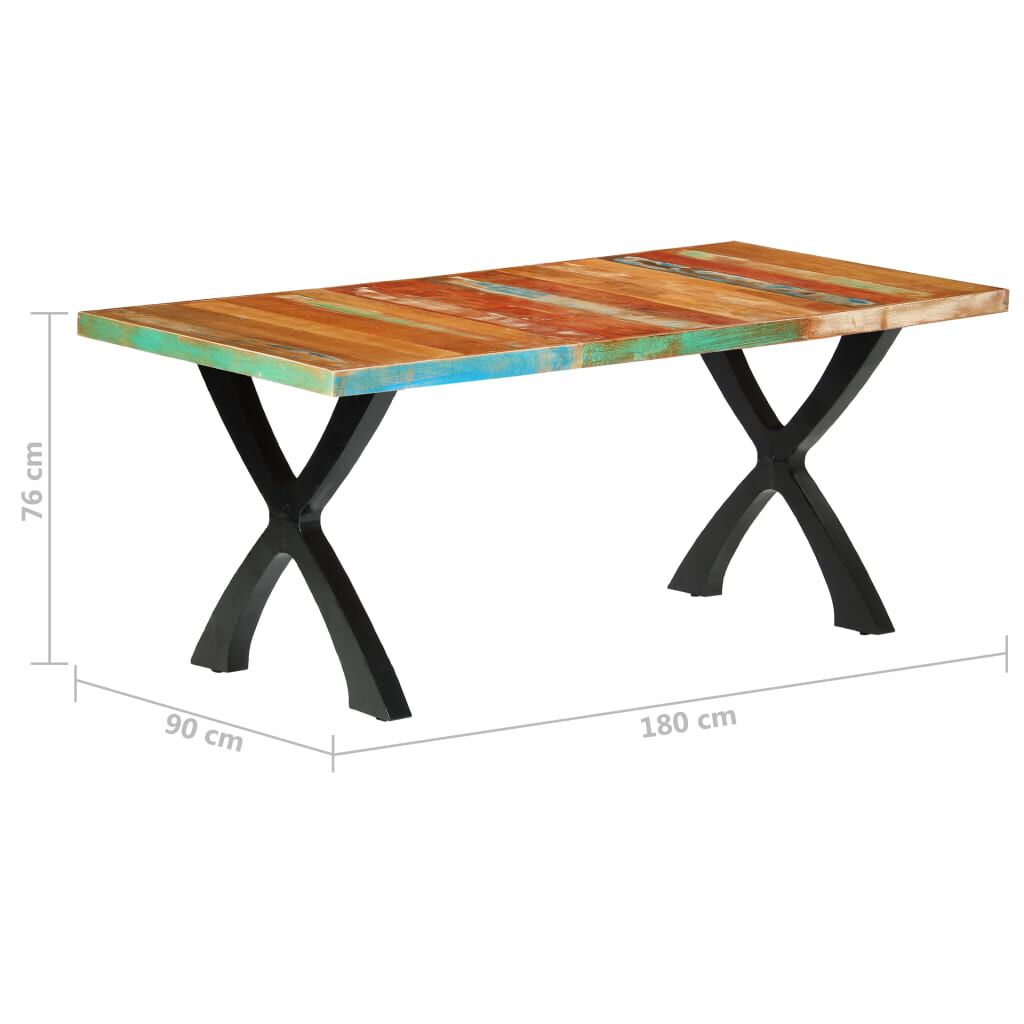 vidaXL Τραπεζαρία 180 x 90 x 76 εκ. από Μασίφ Ανακυκλωμένο Ξύλο