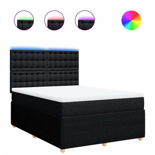 vidaXL &Kappa;&rho;&epsilon;&beta;ά&tau;&iota; Boxspring &mu;&epsilon; &Sigma;&tau;&rho;ώ&mu;&alpha; &Mu;&alpha;ύ&rho;&omicron; 140x200 &epsilon;&kappa;. &Upsilon;&phi;&alpha;&sigma;&mu;ά&tau;&iota;&nu;&omicron;