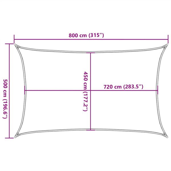 vidaXL Πανί Σκίασης Κόκκινο 5 x 8 μ. από HDPE 160 γρ/μ²
