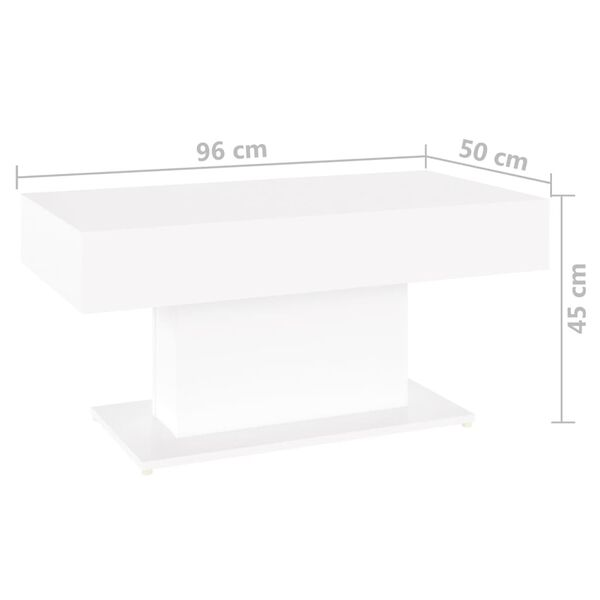 vidaXL Τραπεζάκι Σαλονιού Λευκό 96 x 50 x 45 εκ. από Επεξ. Ξύλο