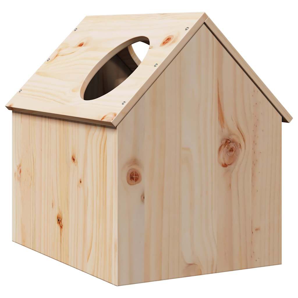 vidaXL Σπίτι για γάτες 41x50x50 cm από μασίφ ξύλο πεύκο