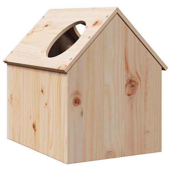 vidaXL Σπίτι για γάτες 41x50x50 cm από μασίφ ξύλο πεύκο