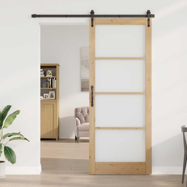 vidaXL Εσωτερική Πόρτα με Γυαλί "ORKDAL" 93x232x4 εκ Στερεό Ξύλο Πεύκου