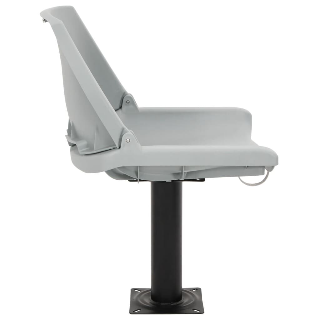 vidaXL Κάθισμα Σκάφους Πτυσσόμ. 4 τεμ. Γκρι 48x51x41 εκ Χωρίς Μαξιλάρι